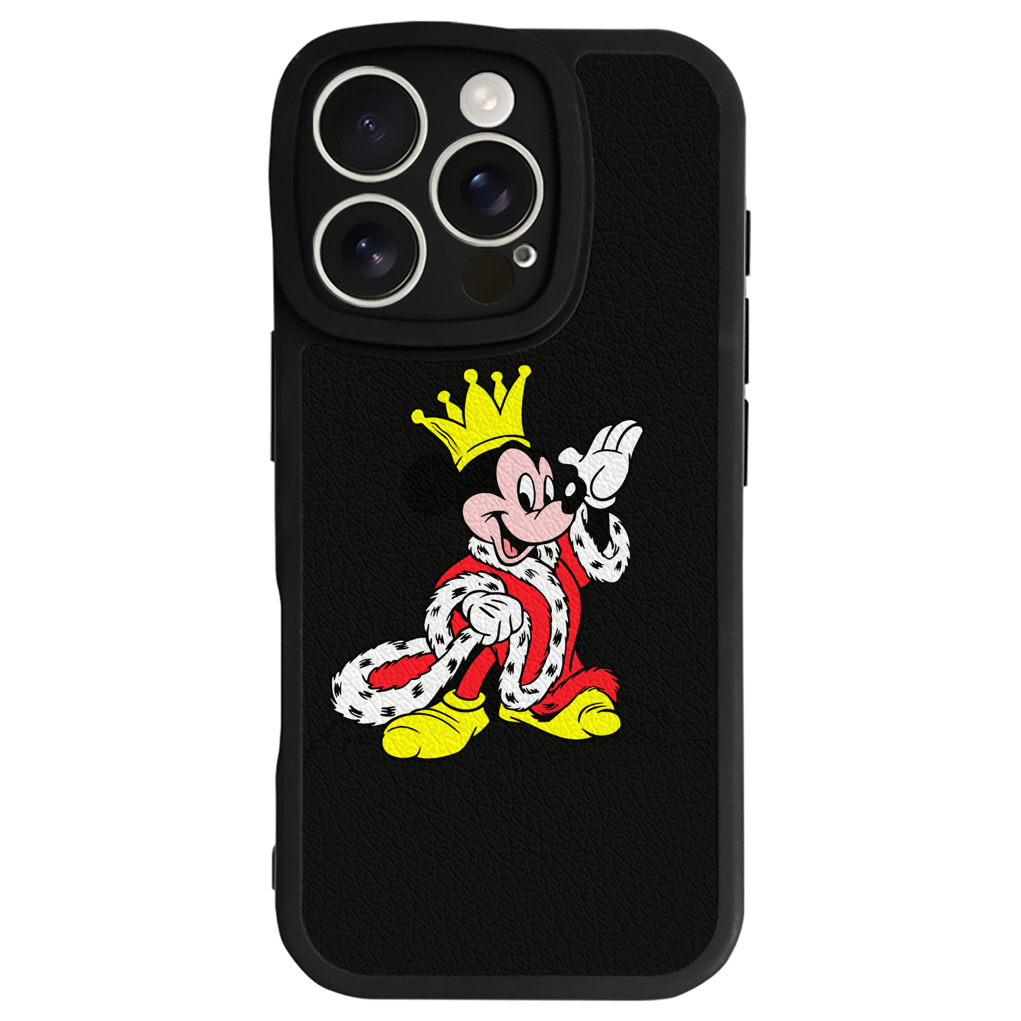 （画像用） ミッキーマウス Mickey Mouse 【iPhone 16シリーズ対応】シリコンスマホケース（レザー調） 材質：シリコン